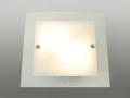 Deckenleuchte Wandlampe mit Glaselement Maße ca. 45x45 cm, Klar/Weiß
