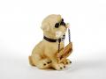 Gartenfigur süsser Hunde-Welpe mit Schild Maße ca. B/H/T 14x21x15 cm