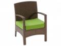 Sessel inkl. Polster Cuba aus Polyrattan, braun