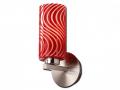 Wandlampe Wandleuchte mit rotem Designglas Silber/Weiß/Rot 1-flammig
