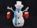 Weihnachtsbeleuchtung Schneemann mit Handschuh, blau