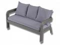 Zweiersofa inkl. Polster Maret 2 aus Polyrattan, grau / silber