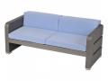 Zweiersofa inkl. Polster Nizza 1 aus Polyrattan, grau